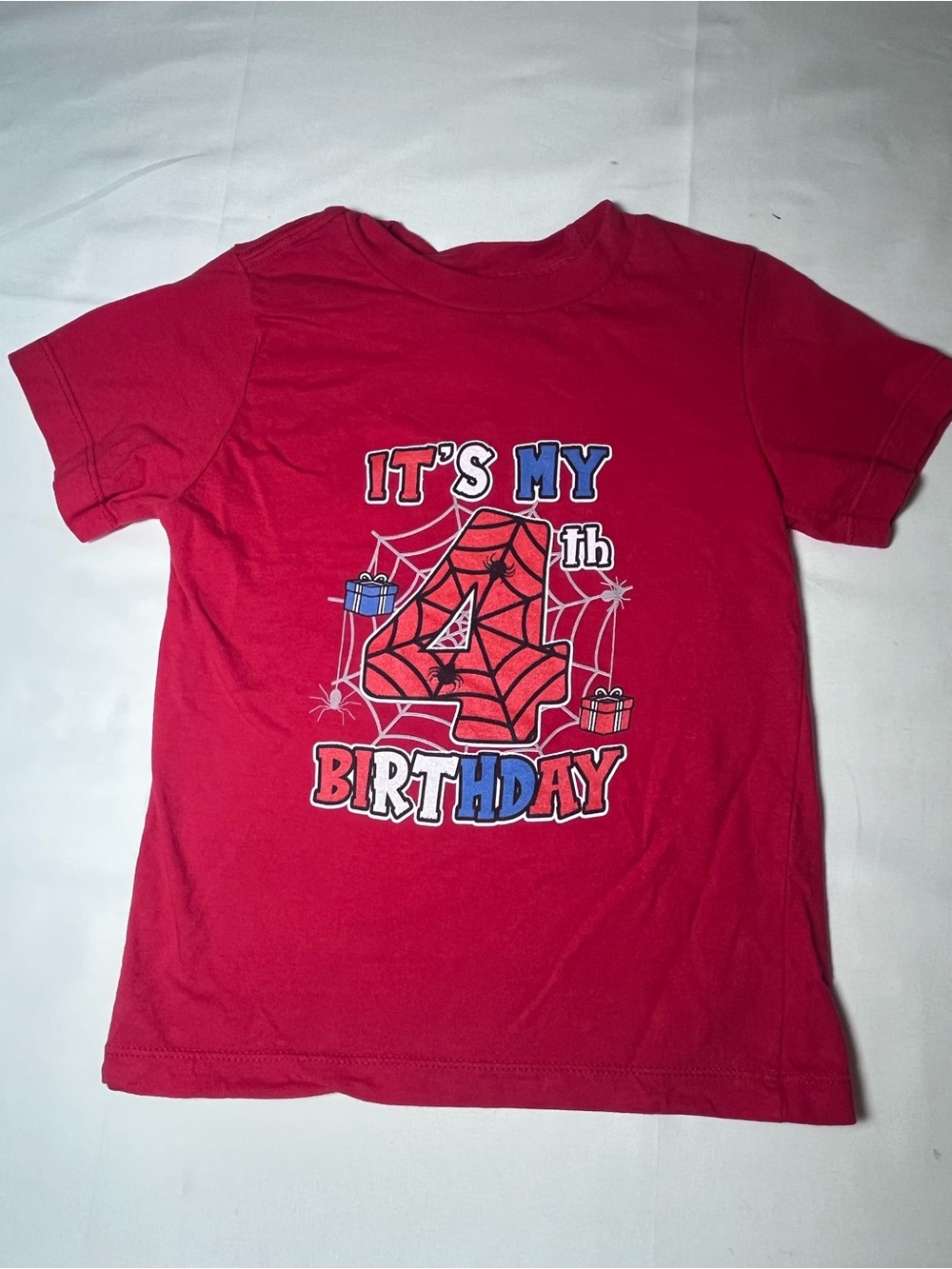 Red 'It's My 4th Birthday' Kids T-Shirt